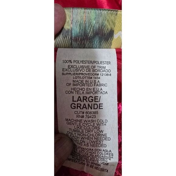 Vintage Dentelle Red Satin & Mesh Floral Nightgown L elegant date night - Picture 7 of 7